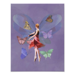 Impression Photo Ballerina et papillons