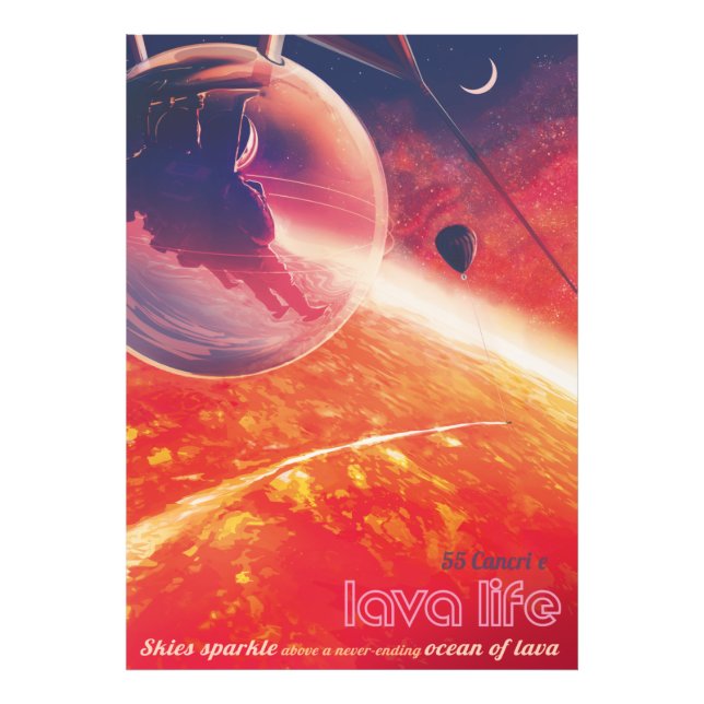 Impression Photo Ballon à air chaud extrême sur un paysage infernal (Devant)