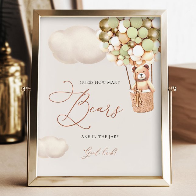 Impression Photo Ballons d'ours d'or vert Devinez combien d'ours Si (Créateur téléchargé)
