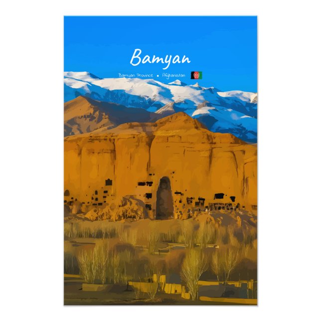 Impression Photo Bamyan, Afghanistan - Vallée de la falaise de Boud (Devant)