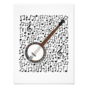Impression Photo Banjo Notes musicales Banjoist Folk Musician