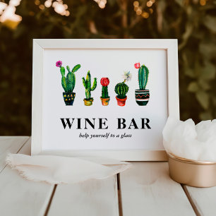 Impression Photo Bar à vin Fiesta Cactus pour enterrement de vie de