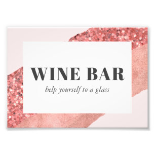 Impression Photo Bar à vin rose Gold, Blush & Sequin