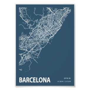 Impression Photo Barcelone - Espagne Plan ville
