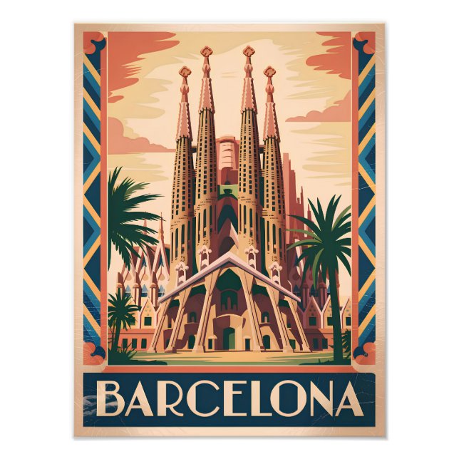 Impression Photo Barcelone Espagne vintage (Devant)