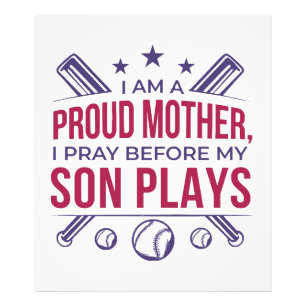 Impression Photo Baseball Fier Mère Je Prie Avant Que Mon Fils Ne J