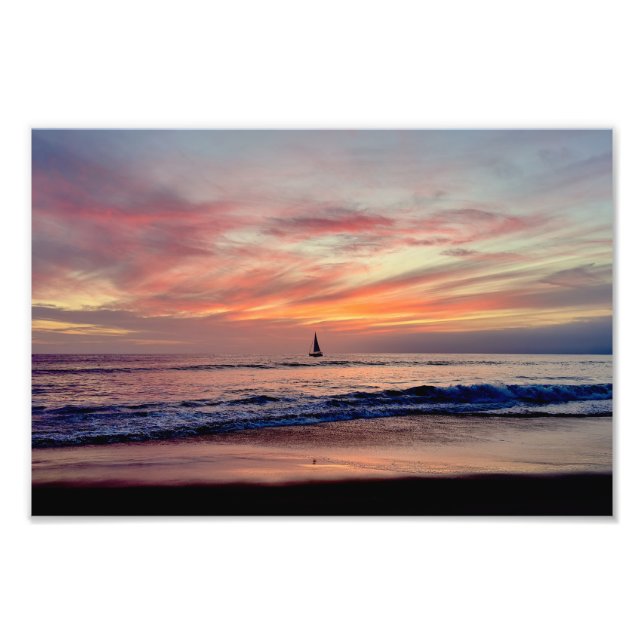 Impression Photo Bateau à Sunset - Venice Beach, CA (Devant)