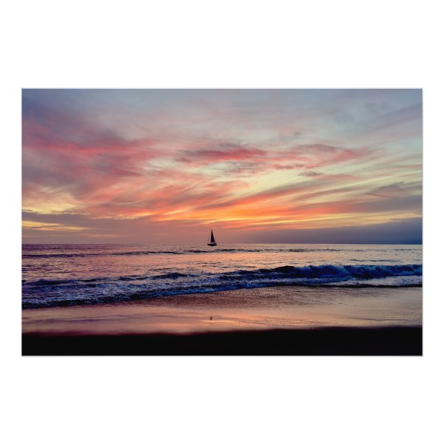 Impression Photo Bateau à Sunset - Venice Beach, CA (Devant)