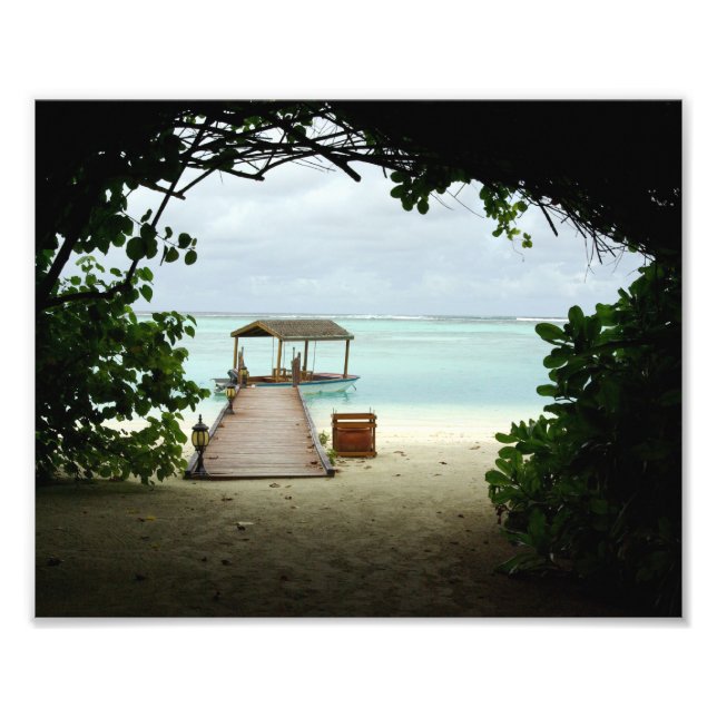 Impression Photo Bateau de l'île des Maldives (Devant)