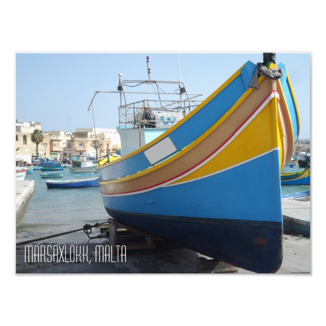 Impression Photo Bateau de pêche artisanal Marsaxlokk Malte (Devant)