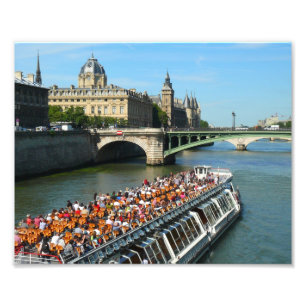 Impression Photo Bateau de visite sur la Seine à Paris