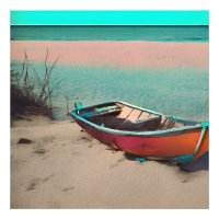 Bateau échoué sur une plage de sable | Art généré