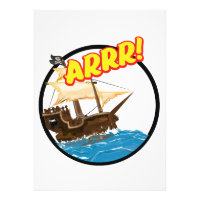 Bateau pirate de dessin animé drôle