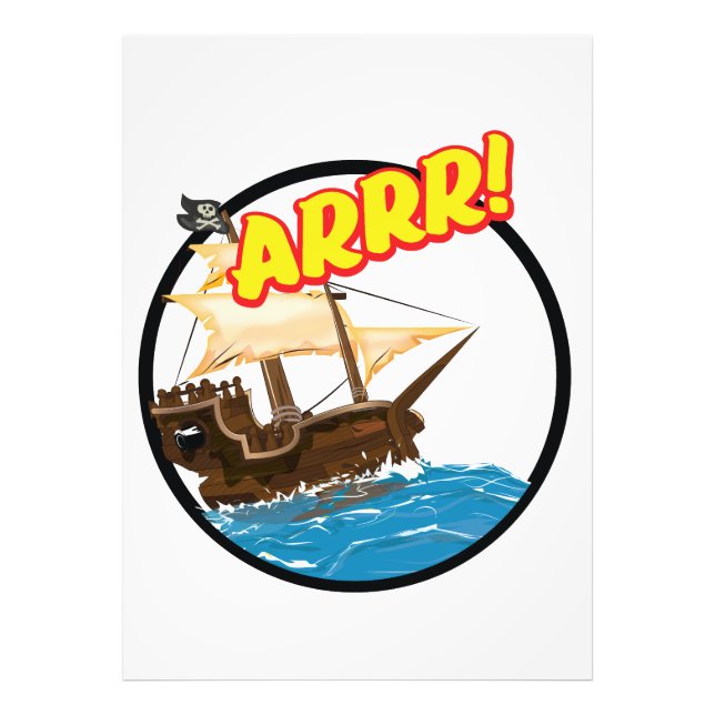 Impression Photo Bateau pirate de dessin animé drôle  (Devant)