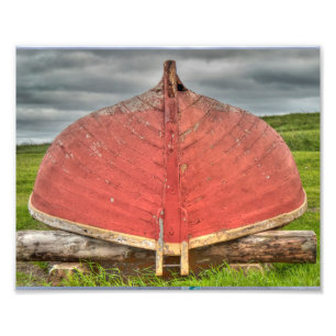 Impression Photo Bateau rouge à la forteresse de Louisbourg