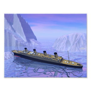 Impression Photo Bateau titanique coulant - 3D rendent