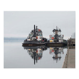 Impression Photo Bateaux à moteur 20X16 au port d'Olympia, WA