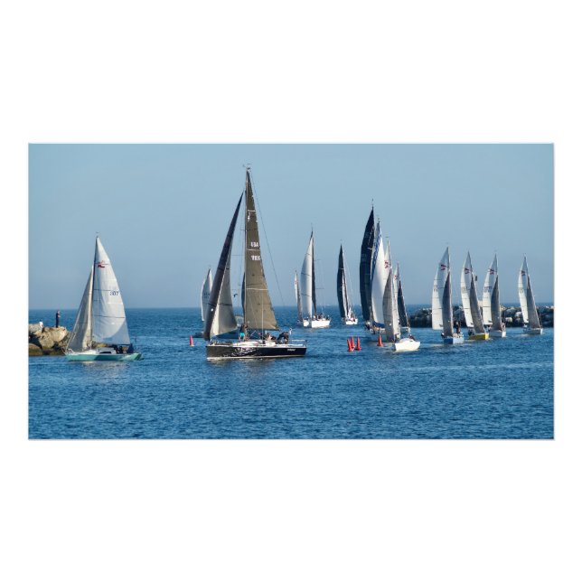 Impression Photo Bateaux à voiles - Marina Del Rey, CA (Devant)