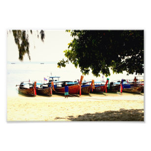 Impression Photo Bateaux de Longtail copie sur de Hong île,