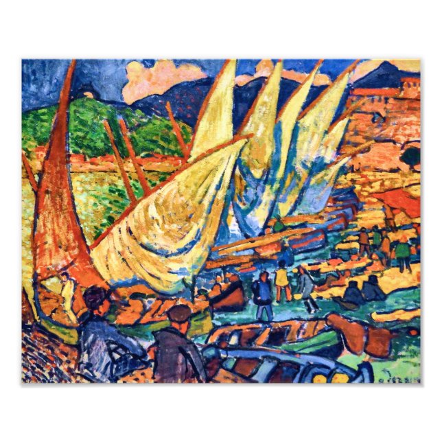 Impression Photo Bateaux de pêche, Collioure | Andre Derain | (Devant)