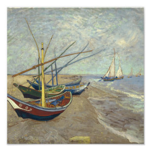 Impression Photo Bateaux de pêche sur la plage