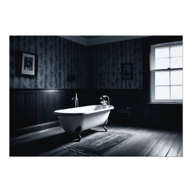 Impression Photo Bathtub in a dark room with ambient lighting (Devant)