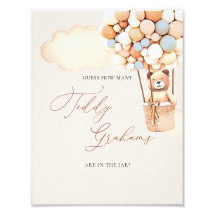 Impression Photo Bear Balloons Devinez Combien De Grahams - Signe
