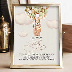 Impression Photo Bear Balloons - Don't say BABY - Sign