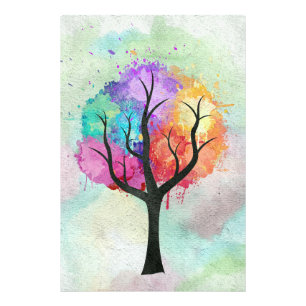 Impression Photo Beau arbre de vie peinture colorée design