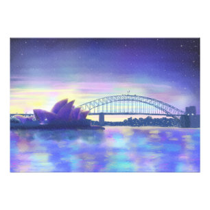 Impression Photo Beau coucher de soleil aquarelle sur la baie de Sy