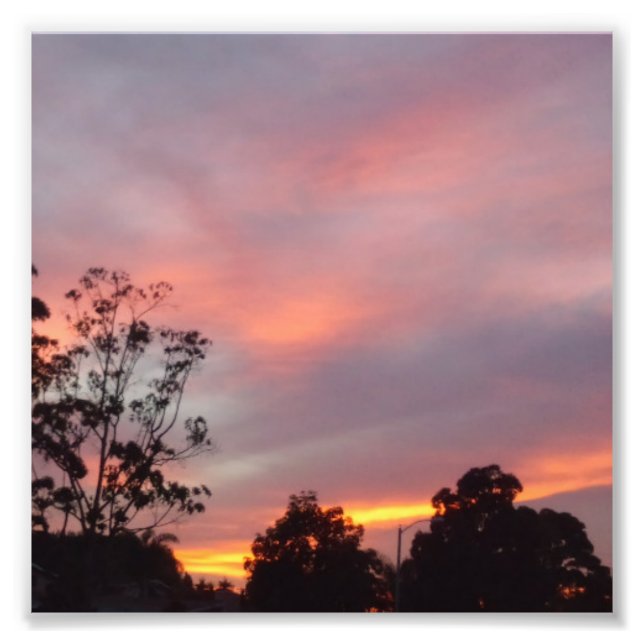 Impression Photo Beau coucher de soleil en Californie. (Devant)