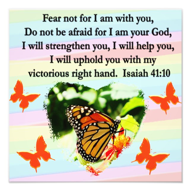 IMPRESSION PHOTO BEAU ORANGE BUTTERFLY ISAIAH 41:10 DESIGN (Devant)