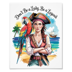 Impression Photo Beauté du boucaner pirate féminin sur le pont