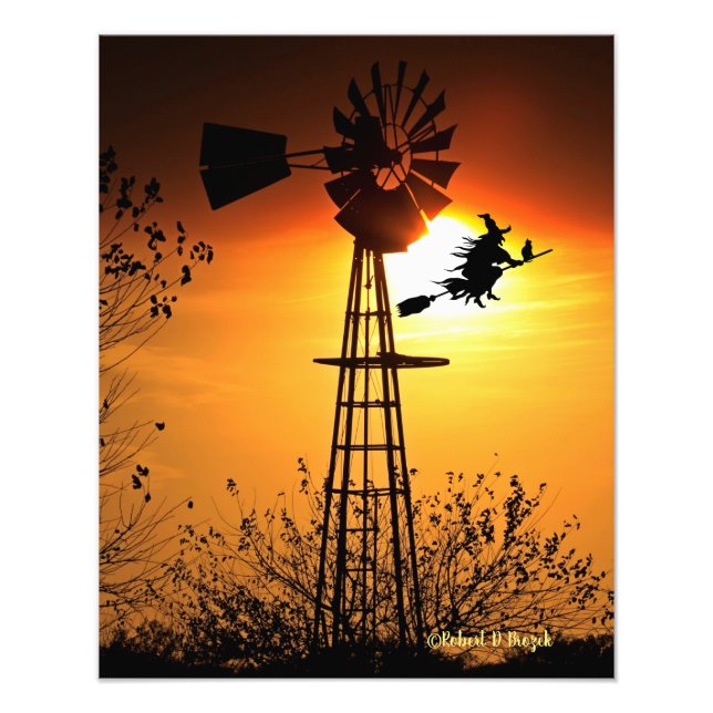 Impression Photo Beauté du Kansas avec coucher de soleil avec des n (Devant)