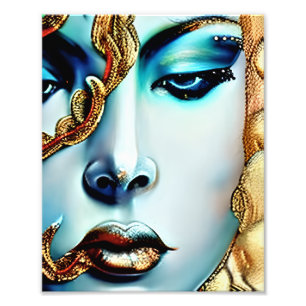 Impression Photo Beauté Mystique Déesse Dorée Art IA