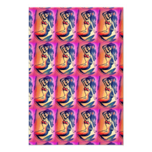 Impression Photo beautés de sirène aux cheveux bruns