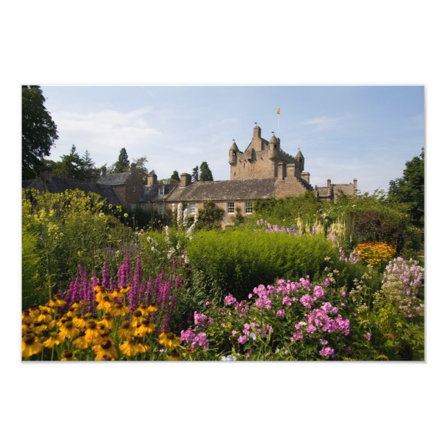 Impression Photo Beaux jardins et château célèbre à (Devant)
