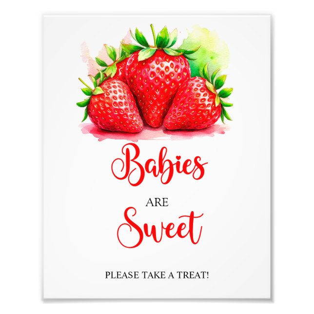 Impression Photo Bébés fraises sont douces Douche signe (Devant)
