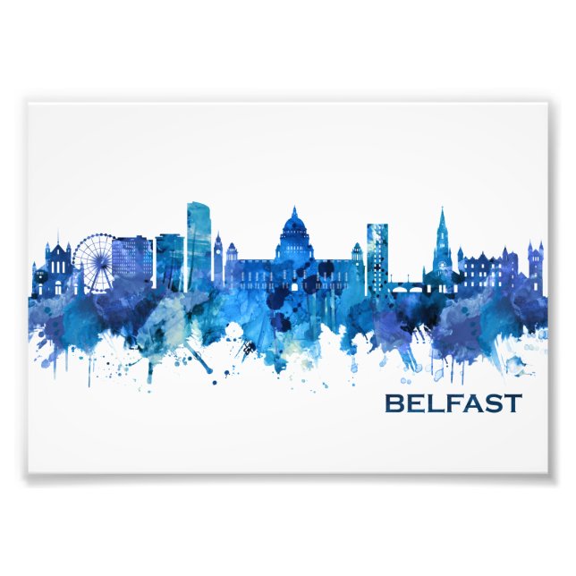 Impression Photo Belfast Irlande du Nord Skyline Blue (Devant)