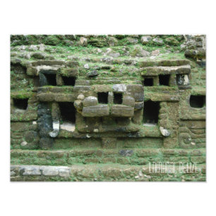 Impression Photo Belize Lamanai Maya Ruines Jaguar Masque Voyage