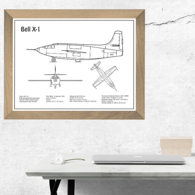 Impression Photo Bell X-1 - Plan directeur de l'avion BD (Créateur téléchargé)