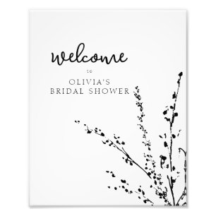 Impression Photo Belle Baby Shower Minimaliste Blanc Et Noir