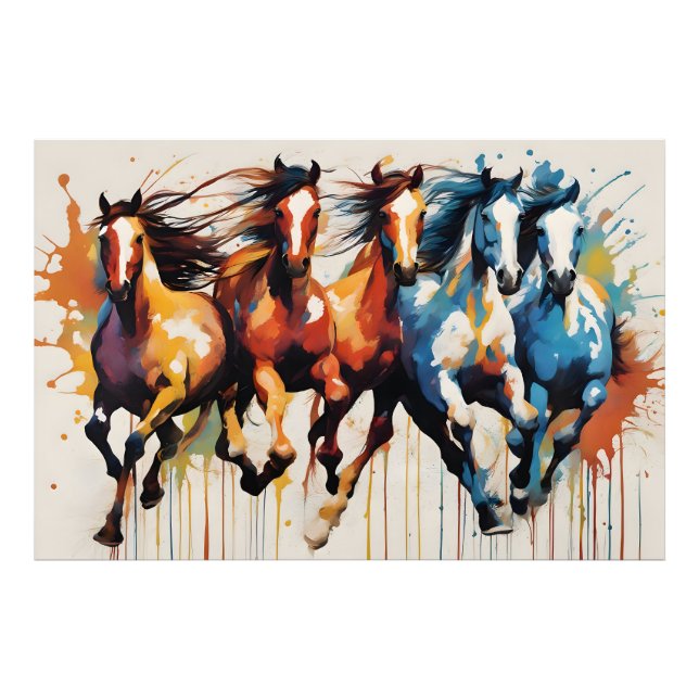 Impression Photo Belle peinture de chevaux (Devant)