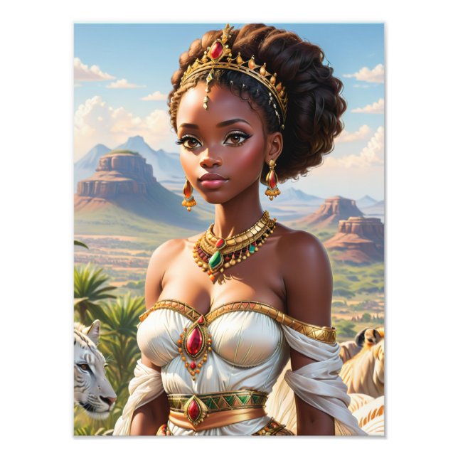 Impression Photo Belle princesse noire africaine (Devant)