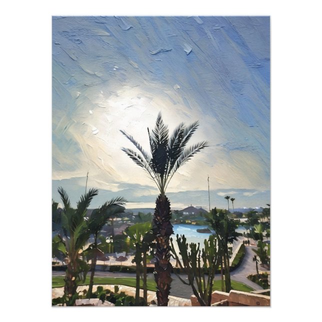 Impression Photo Belle station côtière Paysage avec Palmiers (Devant)