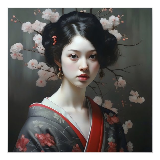 Impression Photo Belles fleurs de Geisha (Devant)