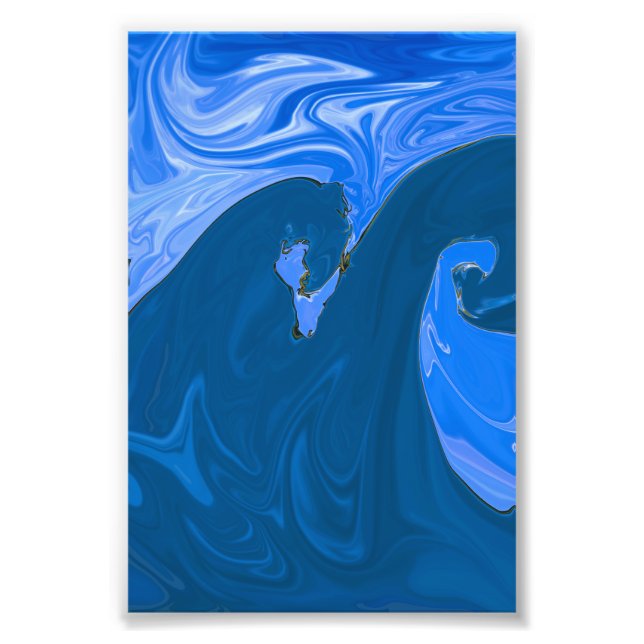 Impression Photo Belles Vagues Peinture Abstraite Mur Art (Devant)