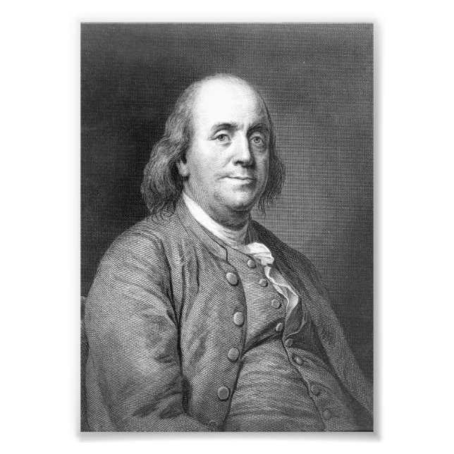Impression Photo Benjamin Franklin président historique portrait de (Devant)