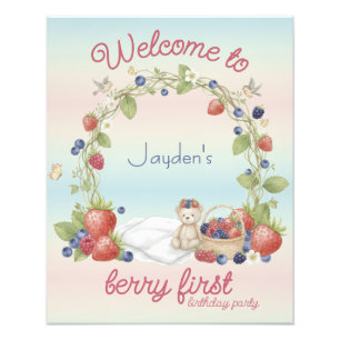Impression Photo Berry First affiche pour la fête d'anniversaire de
