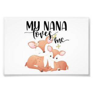 Impression Photo Biche et Faon Ma Nana m'aime
